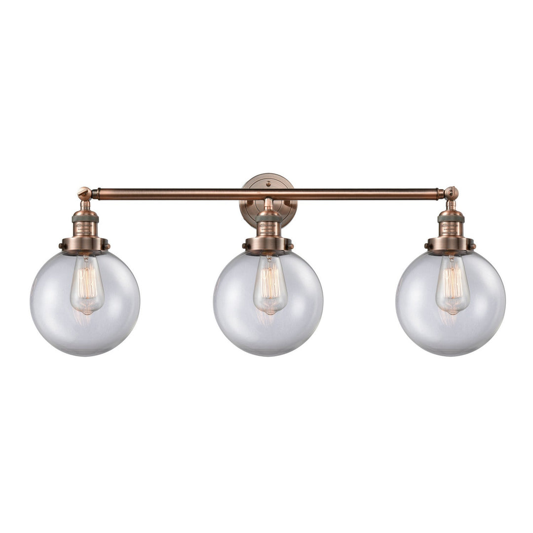Innovations Franklin Restoration 205-AC-G202-8 Bath Vanity Light 32 in. wide - Antique Copper
