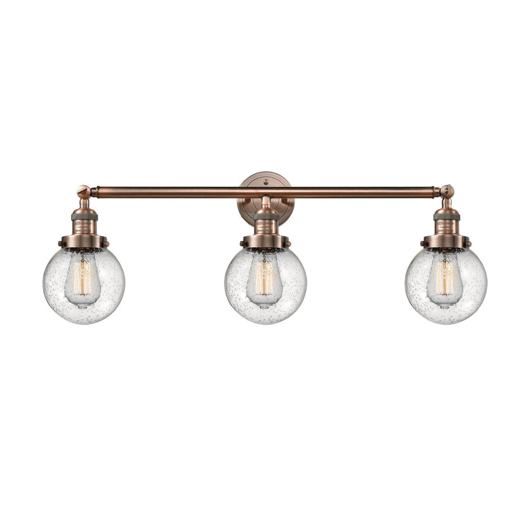 Innovations Franklin Restoration 205-AC-G204-6 Bath Vanity Light 30 in. wide - Antique Copper