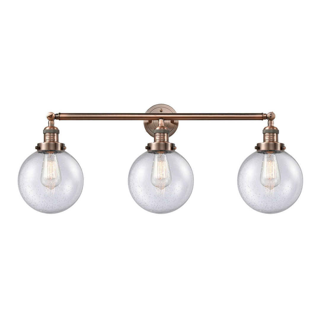 Innovations Franklin Restoration 205-AC-G204-8 Bath Vanity Light 32 in. wide - Antique Copper