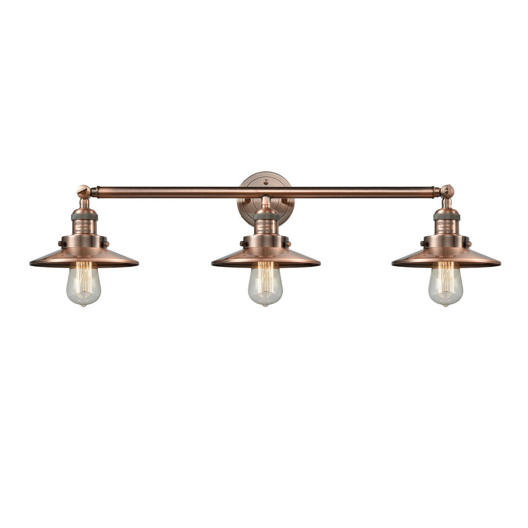 Innovations Franklin Restoration 205-AC-M3-LED Bath Vanity Light 32 in. wide - Antique Copper