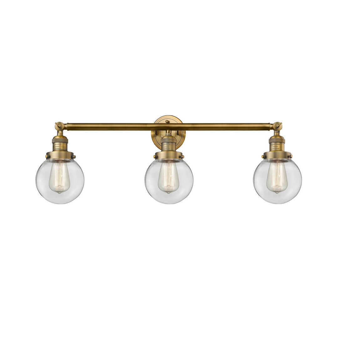 Innovations Franklin Restoration 205-BB-G202-6-LED Bath Vanity Light 30 in. wide - Brushed Brass