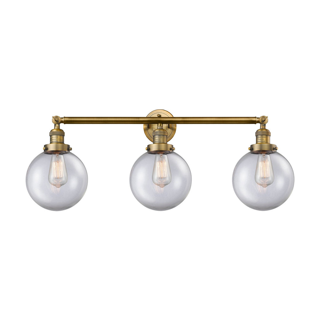 Innovations Franklin Restoration 205-BB-G202-8 Bath Vanity Light 32 in. wide - Brushed Brass