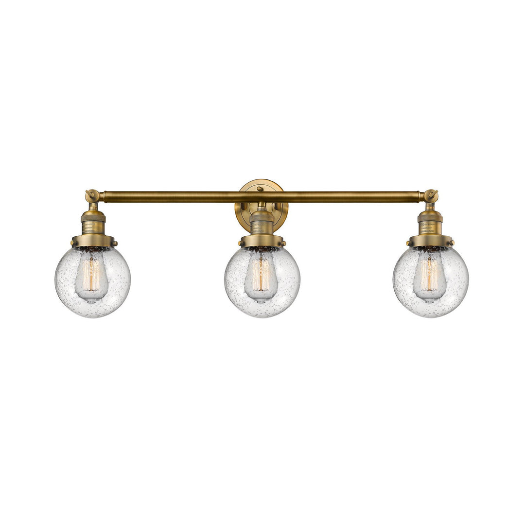 Innovations Franklin Restoration 205-BB-G204-6 Bath Vanity Light 30 in. wide - Brushed Brass