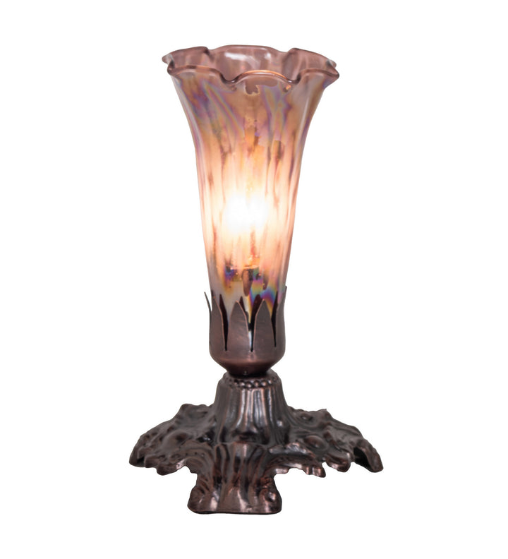 Meyda Tiffany Lighting 14358 Purple Iridescent One Light Accent Lamp Lamp Bronze / Dark