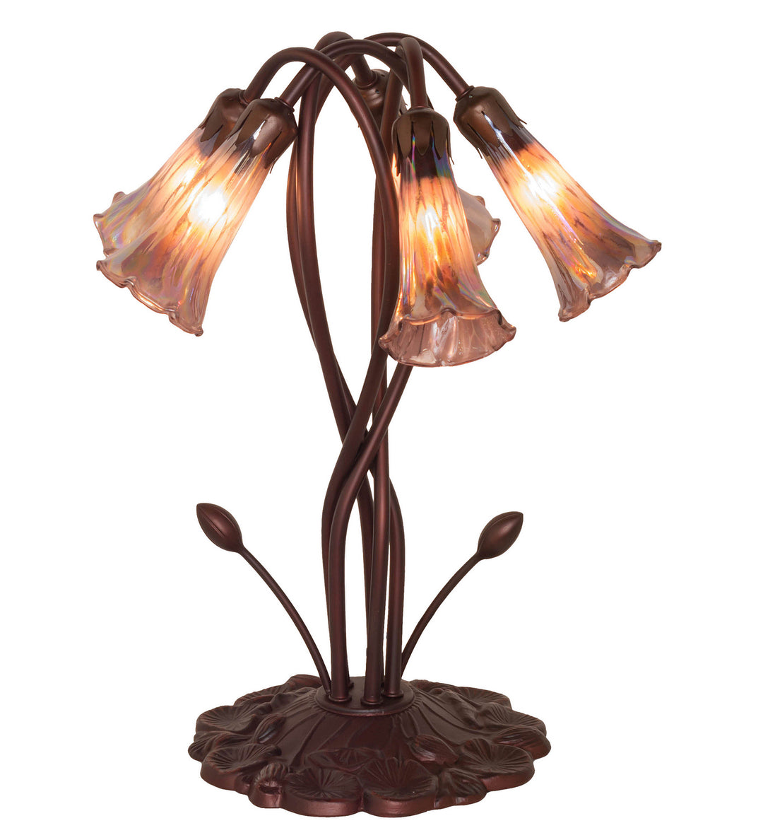 Meyda Tiffany Lighting 15902 Purple Iridescent Five Light Accent Lamp Lamp Bronze / Dark