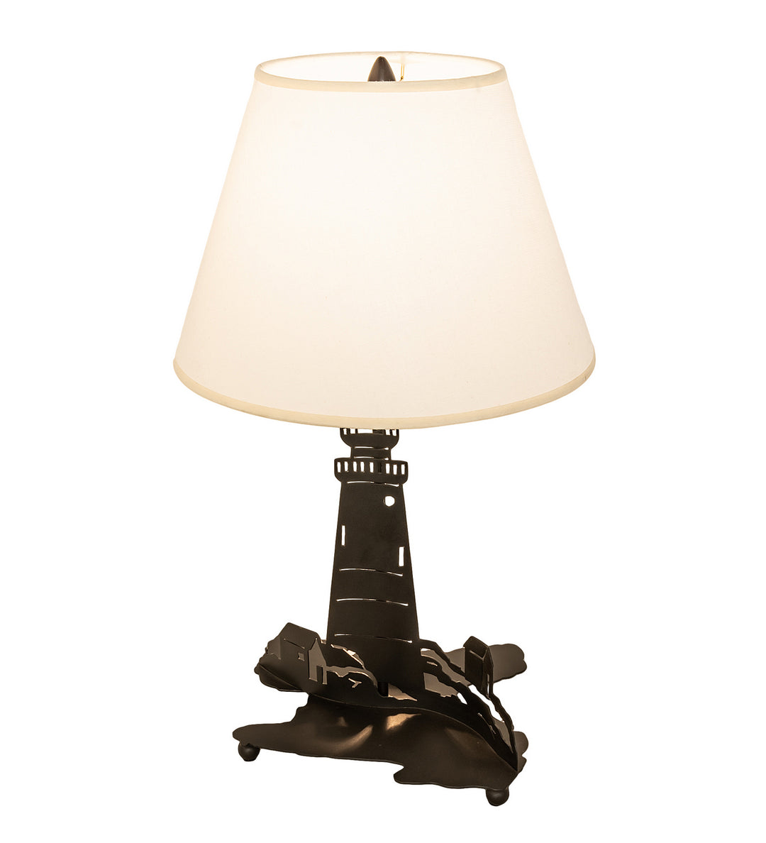 Meyda Tiffany Lighting 198178 Lighthouse Two Light Table Lamp Lamp Bronze / Dark