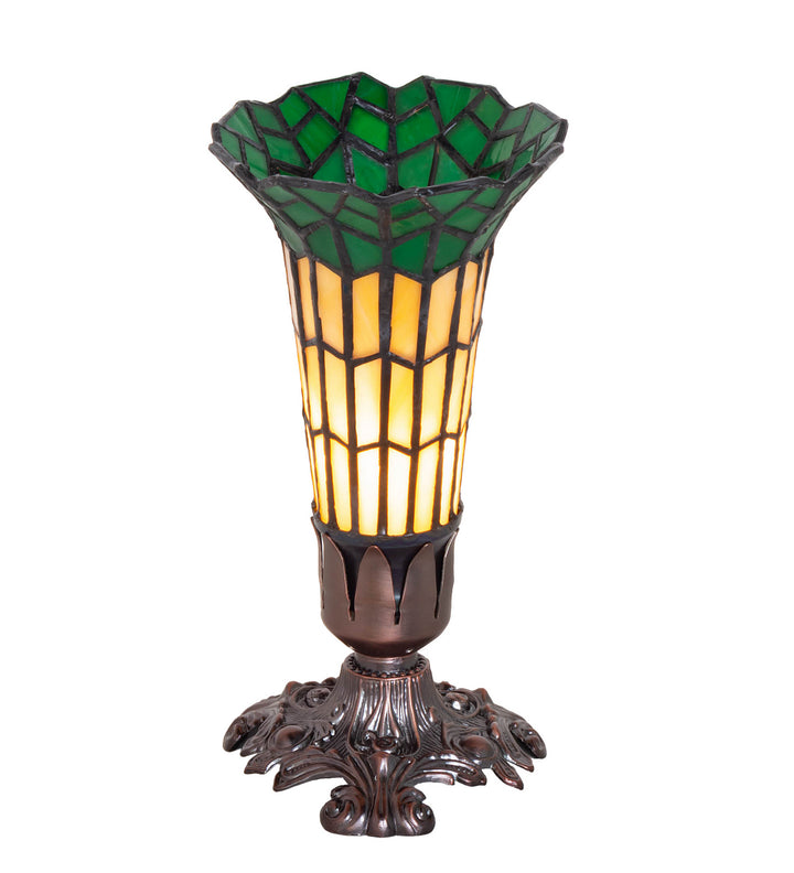 Meyda Tiffany Lighting 20230 Stained Glass Pond Lily 7.5"Mini Lamp Lamp Bronze / Dark