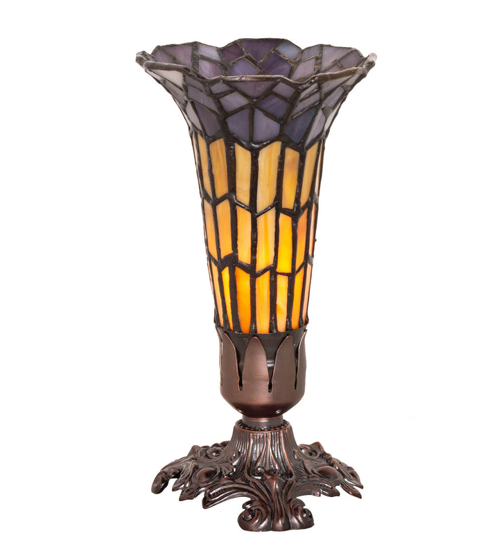 Meyda Tiffany Lighting 20233 Stained Glass Pond Lily Mini Lamp Lamp Bronze / Dark