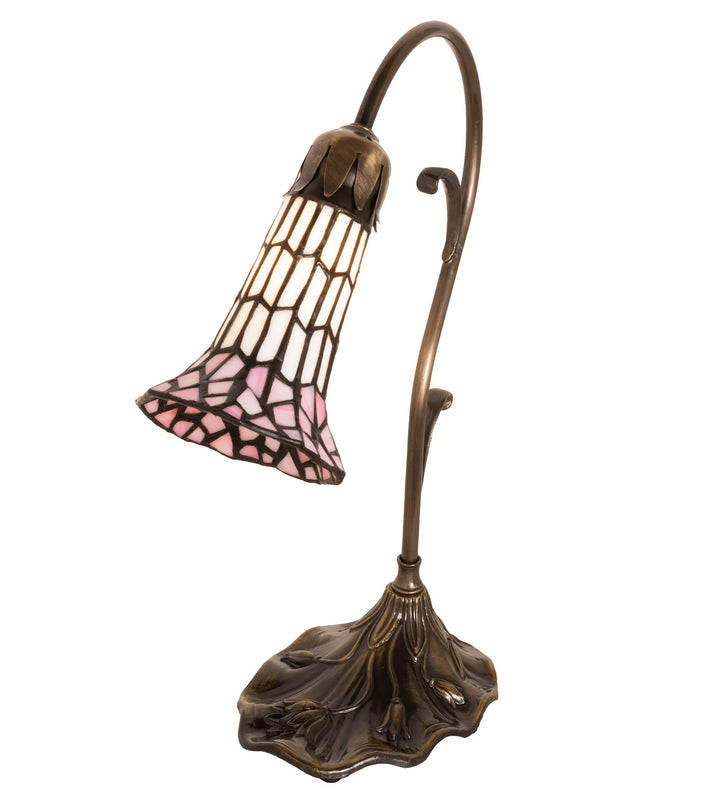 Meyda Tiffany Lighting 21810 Stained Glass Pond Lily One Light Mini Lamp Lamp Brass - Antique