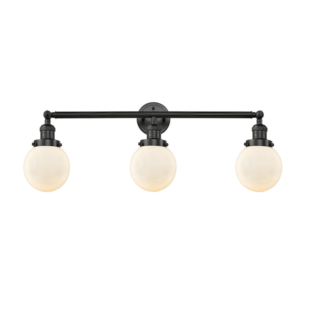 Innovations Franklin Restoration 205-BK-G201-6-LED Bath Vanity Light 30 in. wide - Matte Black