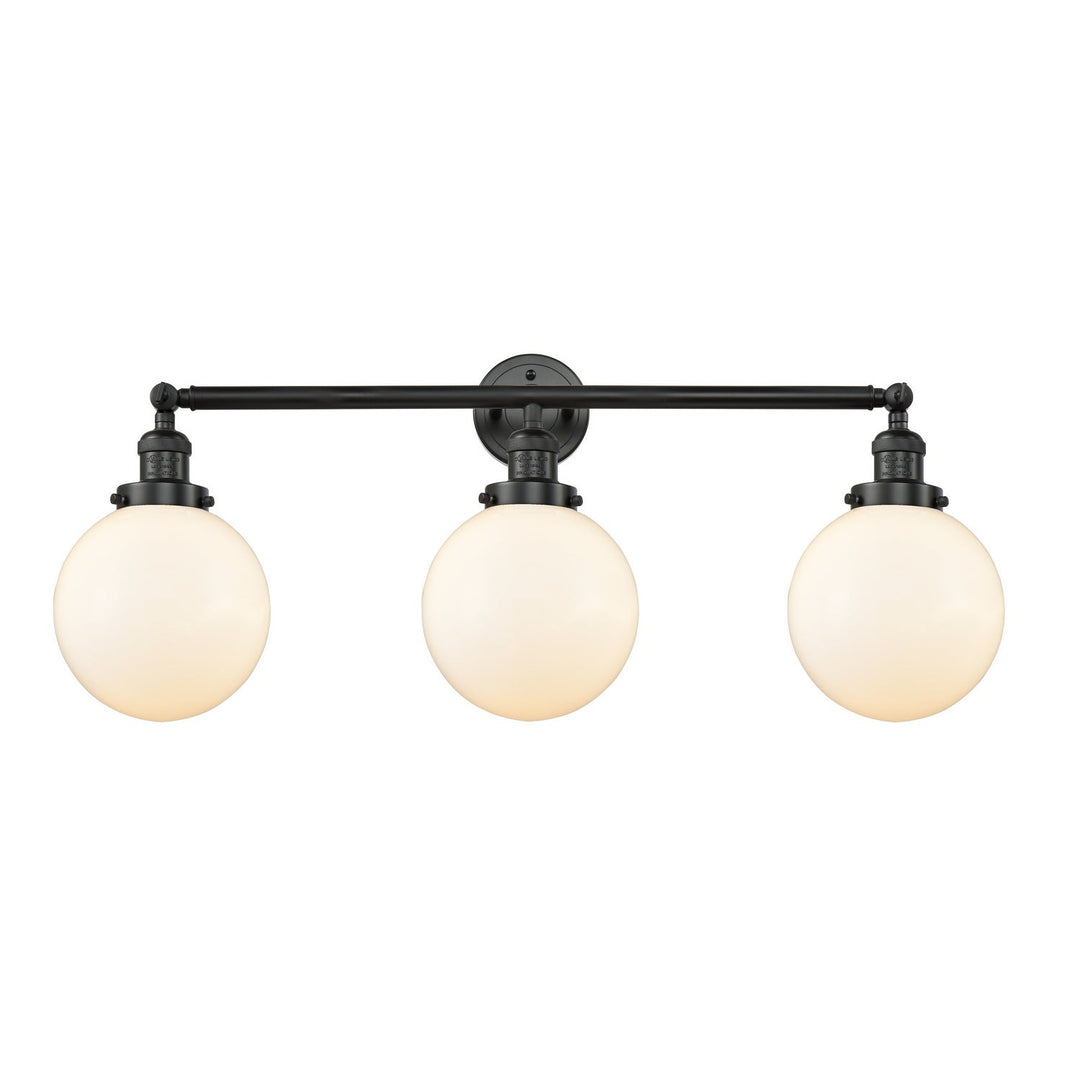 Innovations Franklin Restoration 205-BK-G201-8-LED Bath Vanity Light 32 in. wide - Matte Black