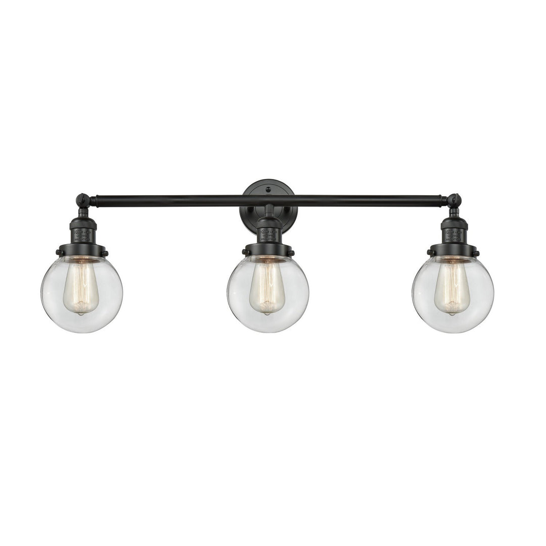 Innovations Franklin Restoration 205-BK-G202-6 Bath Vanity Light 30 in. wide - Matte Black