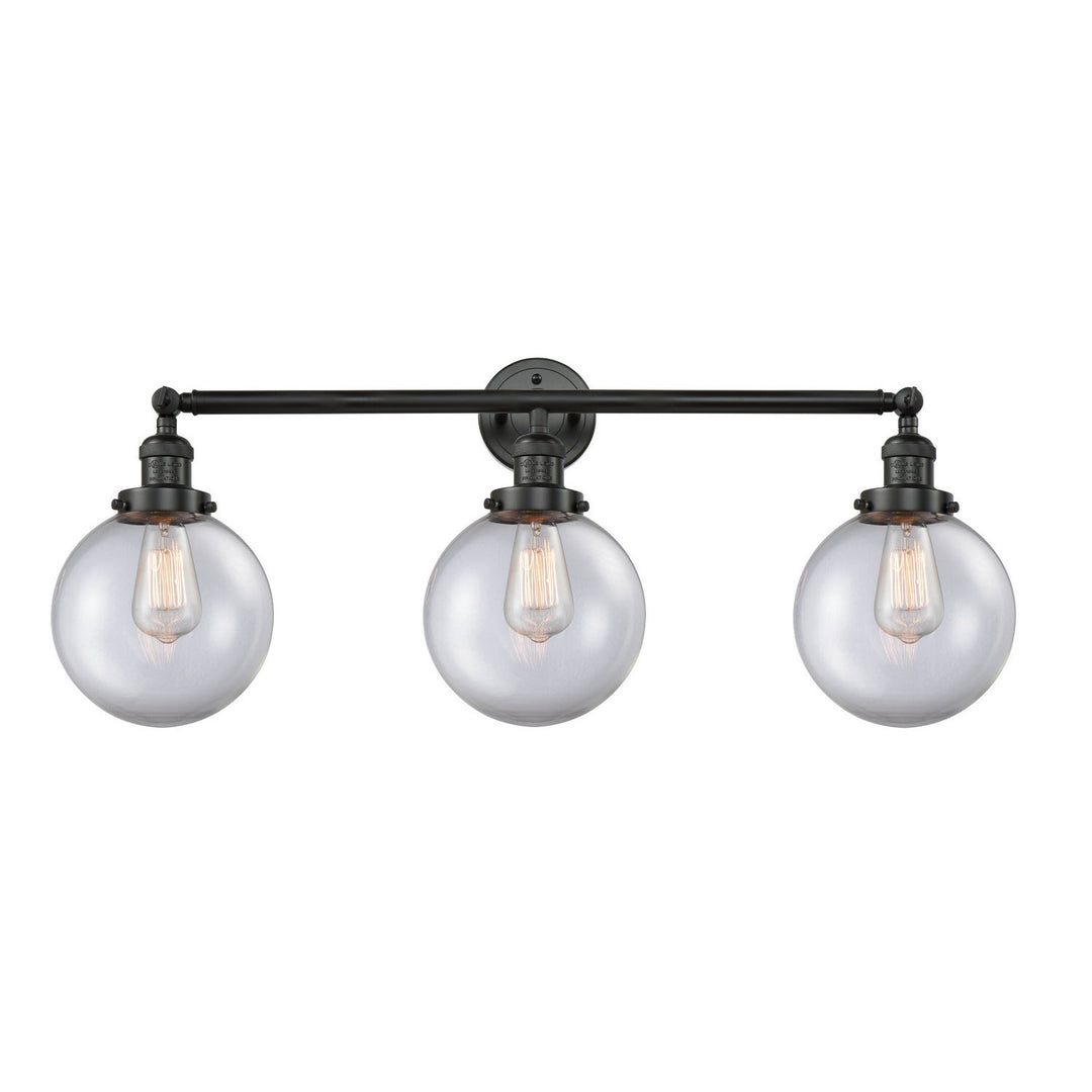 Innovations Franklin Restoration 205-BK-G202-8 Bath Vanity Light 32 in. wide - Matte Black