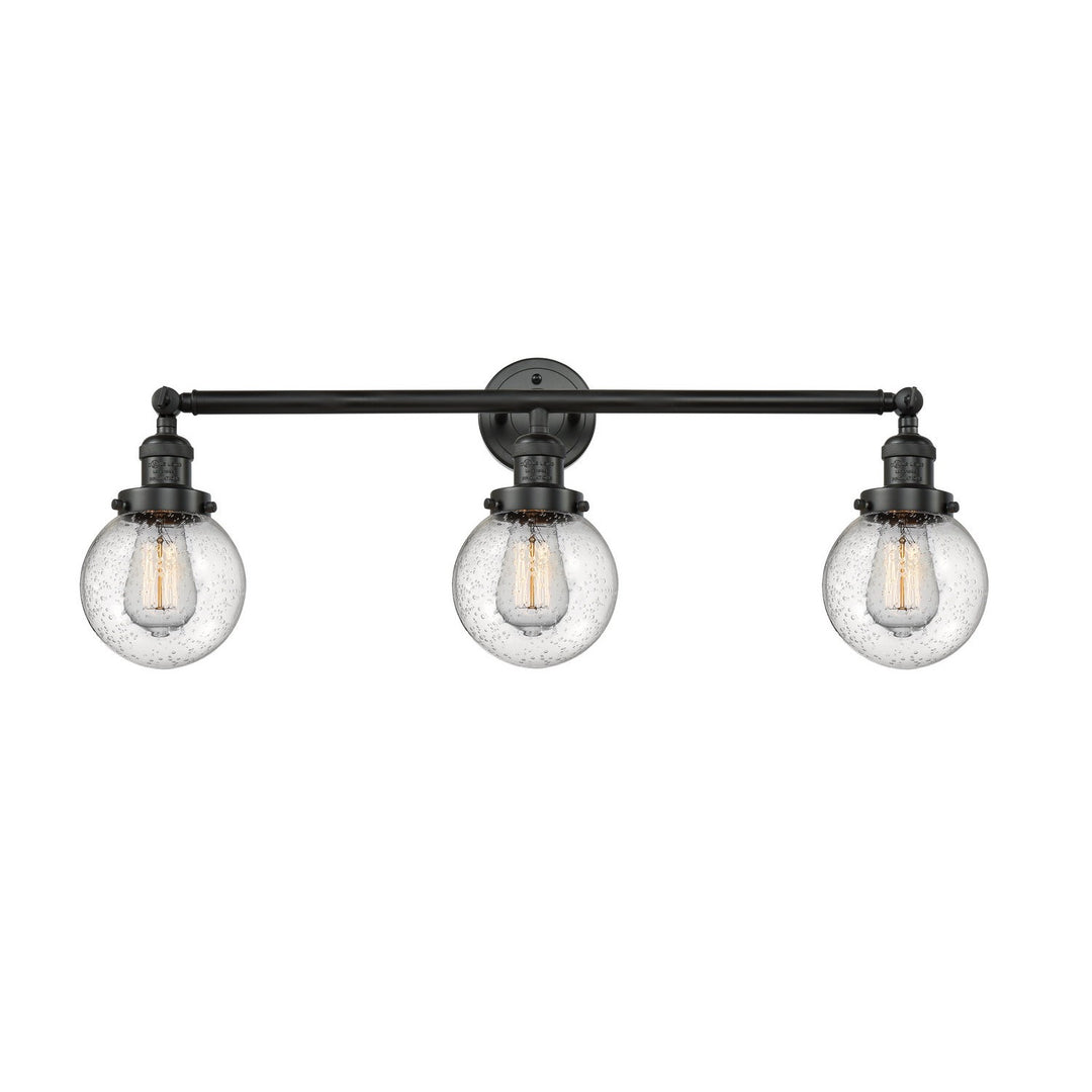 Innovations Franklin Restoration 205-BK-G204-6 Bath Vanity Light 30 in. wide - Matte Black