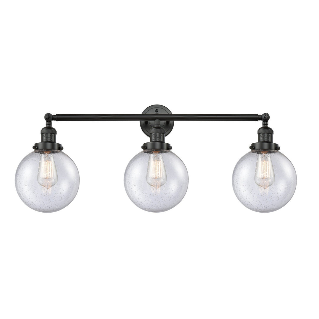 Innovations Franklin Restoration 205-BK-G204-8 Bath Vanity Light 32 in. wide - Matte Black