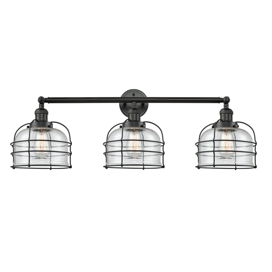 Innovations Franklin Restoration 205-BK-G74-CE Bath Vanity Light 34 in. wide - Matte Black