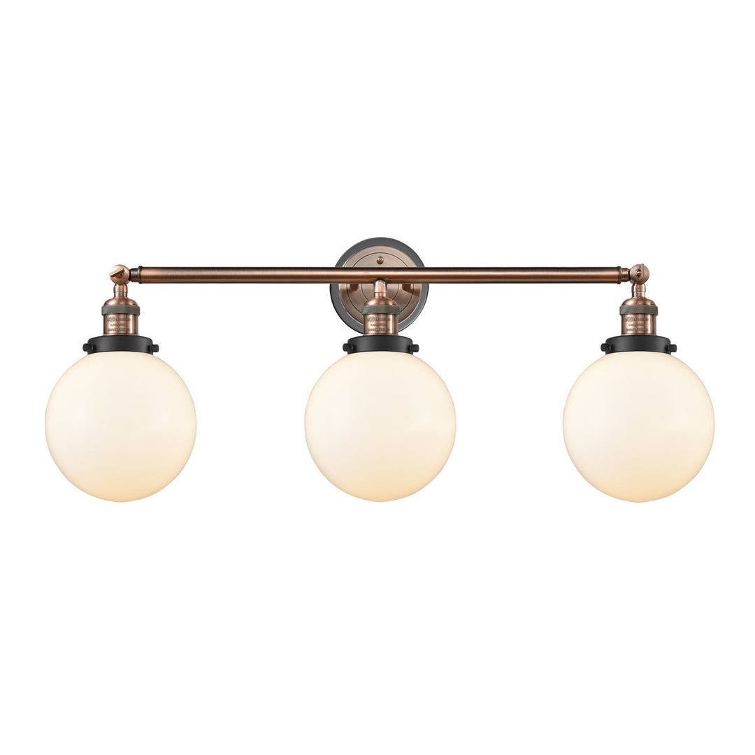 Innovations Franklin Restoration 205BP-ACBK-G201-8 Bath Vanity Light 32 in. wide - Antique Copper