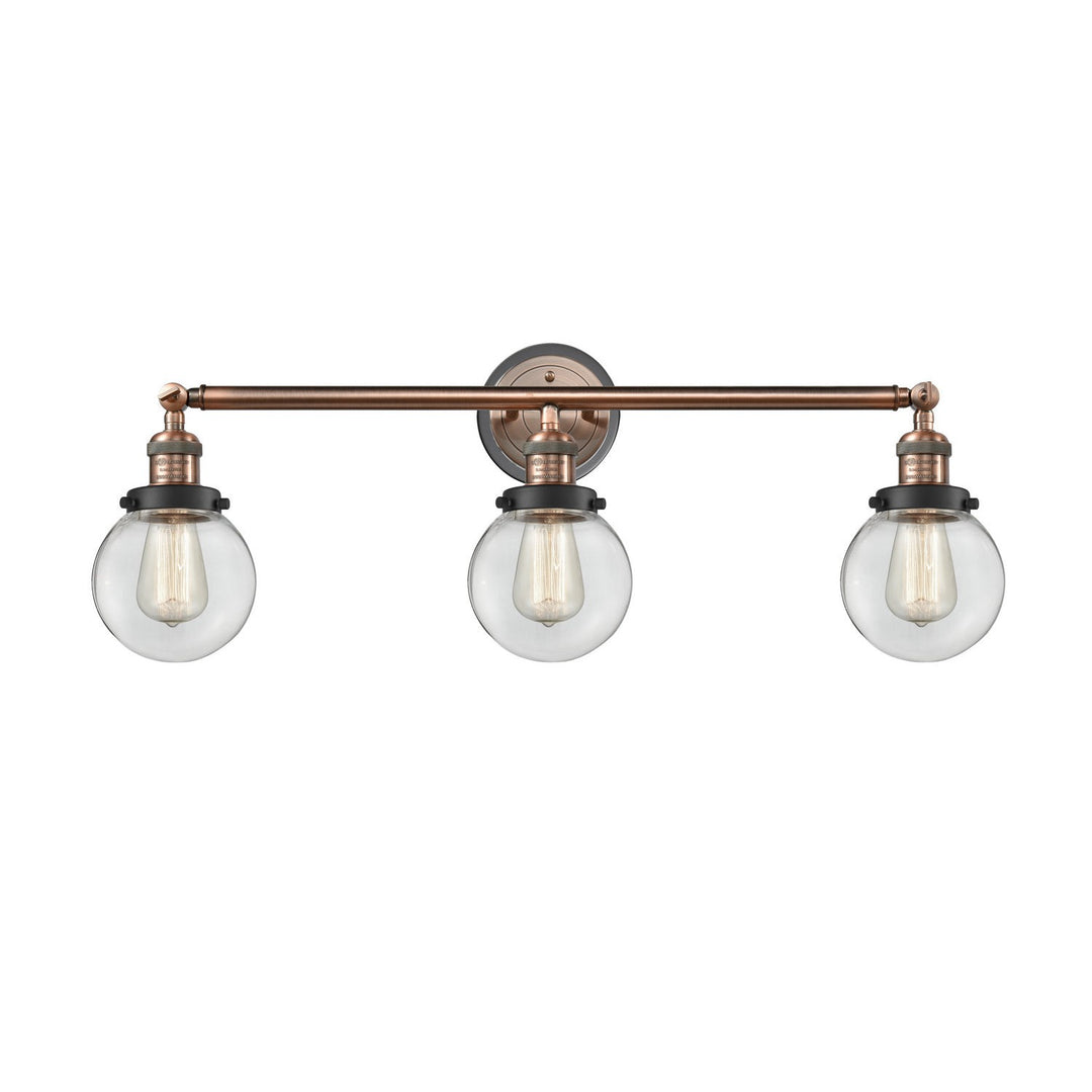 Innovations Franklin Restoration 205BP-ACBK-G202-6 Bath Vanity Light 30 in. wide - Antique Copper