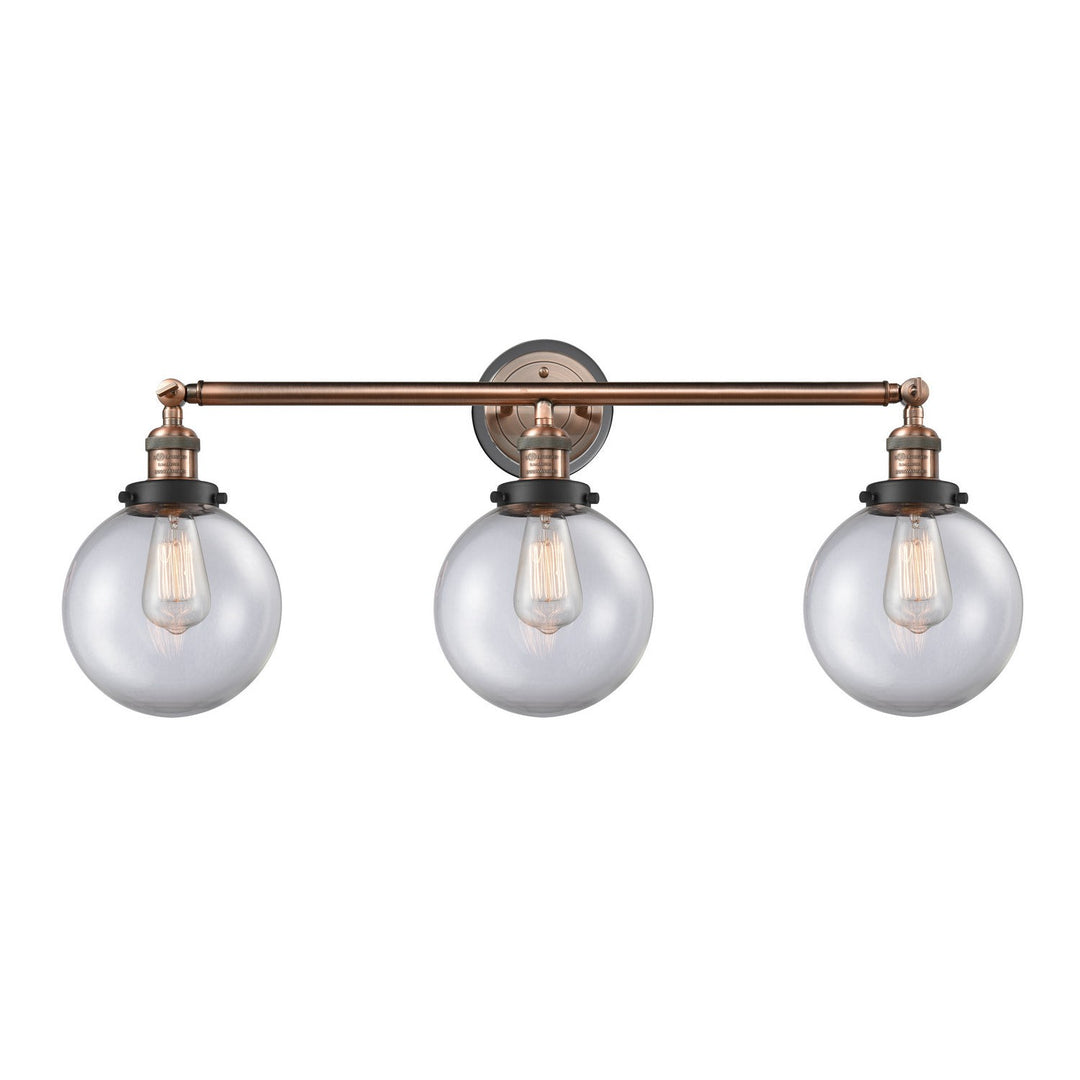 Innovations Franklin Restoration 205BP-ACBK-G202-8 Bath Vanity Light 32 in. wide - Antique Copper