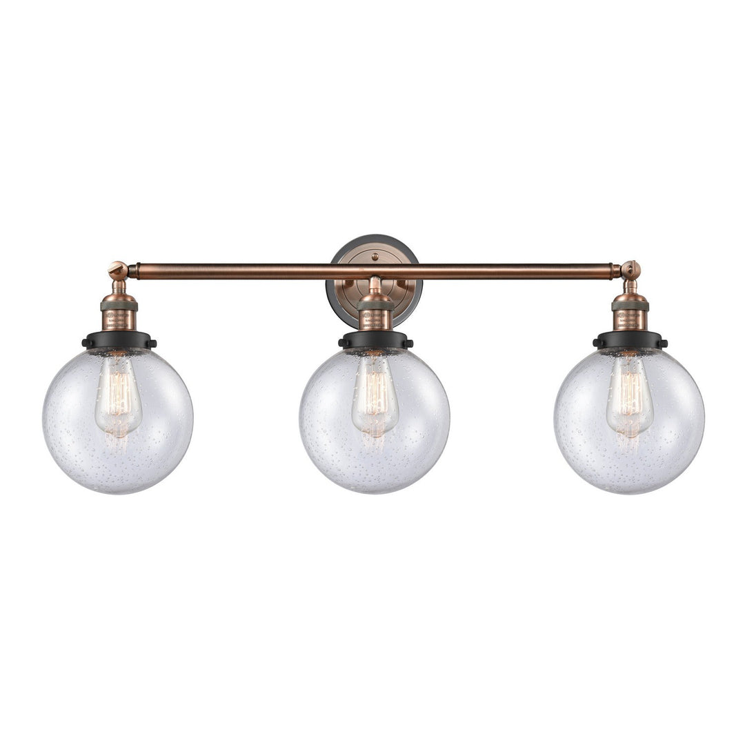 Innovations Franklin Restoration 205BP-ACBK-G204-8 Bath Vanity Light 32 in. wide - Antique Copper