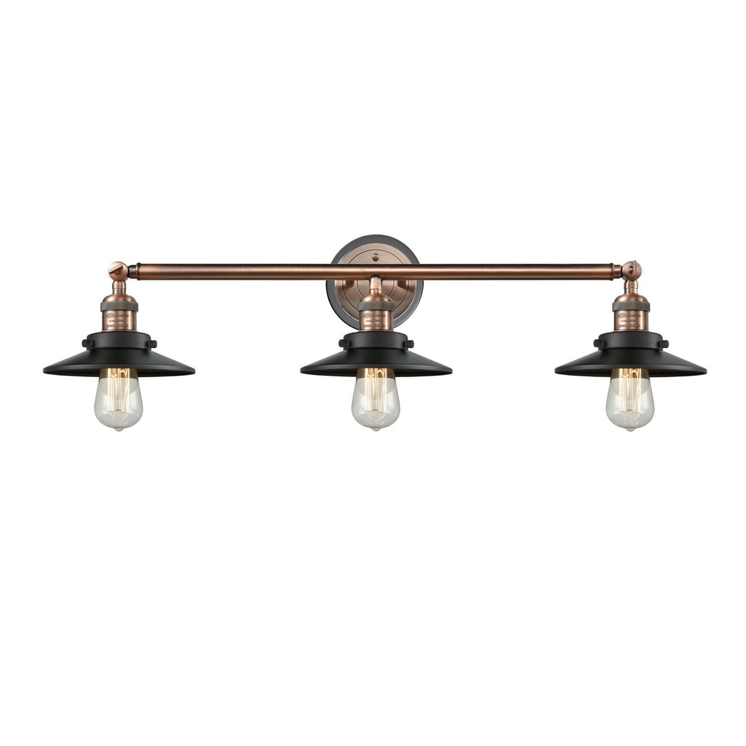 Innovations Franklin Restoration 205BP-ACBK-M6-BK Bath Vanity Light 32 in. wide - Antique Copper