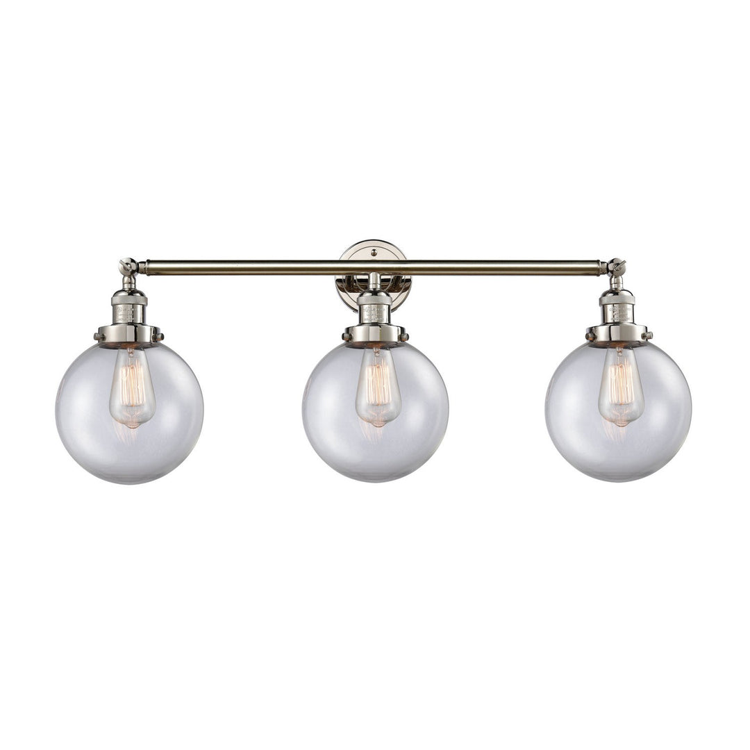 Innovations Franklin Restoration 205-PN-G202-8-LED Bath Vanity Light 32 in. wide - Polished Nickel