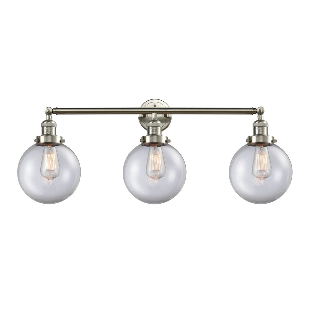 Innovations Franklin Restoration 205-SN-G202-8 Bath Vanity Light 32 in. wide - Brushed Satin Nickel