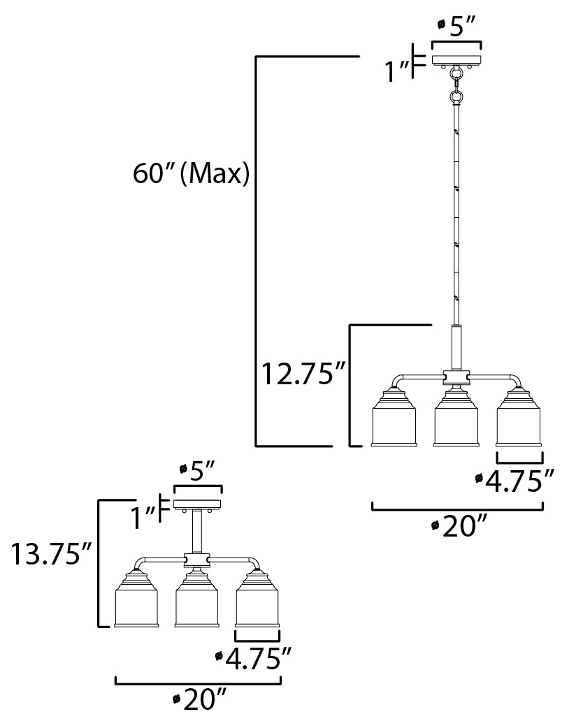 Maxim Acadia 12260CDSN Chandelier Light - Satin Nickel