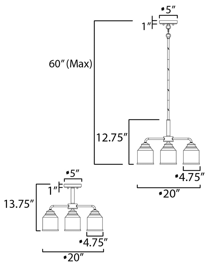 Maxim Acadia 12260CDBK Chandelier Light - Black