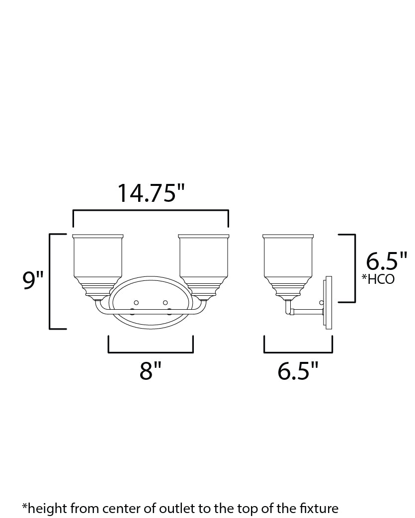 Maxim Acadia 12262CDSN Bath Vanity Light 15 in. wide - Satin Nickel