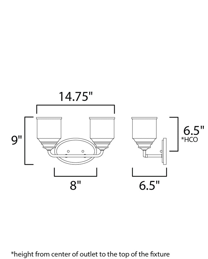 Maxim Acadia 12262CDSN Bath Vanity Light 15 in. wide - Satin Nickel