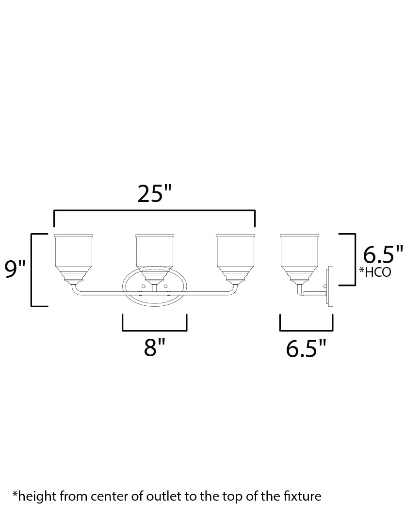 Maxim Acadia 12263CDSN Bath Vanity Light 25 in. wide - Satin Nickel