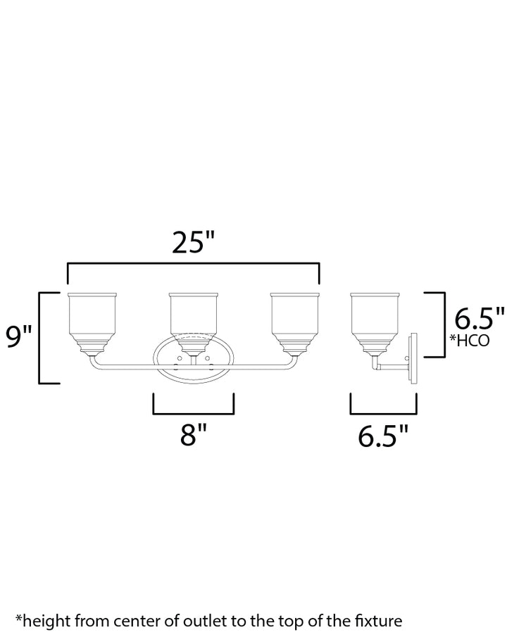Maxim Acadia 12263CDSN Bath Vanity Light 25 in. wide - Satin Nickel