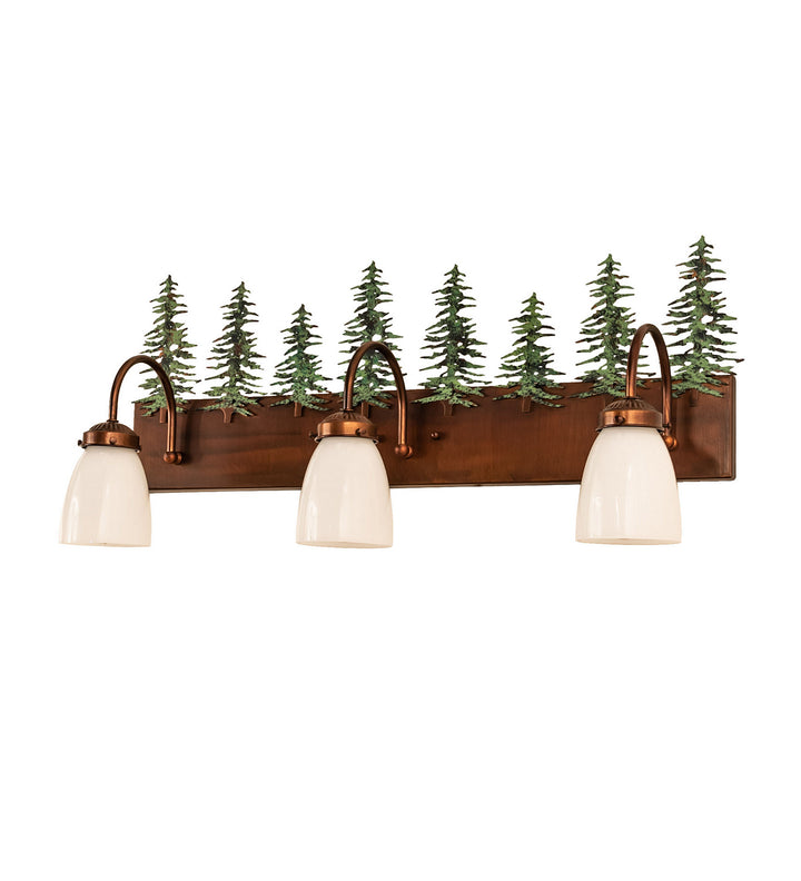 Meyda Tiffany Tall Pines 247392 Bath Vanity Light 28 in. wide - Vintage Copper