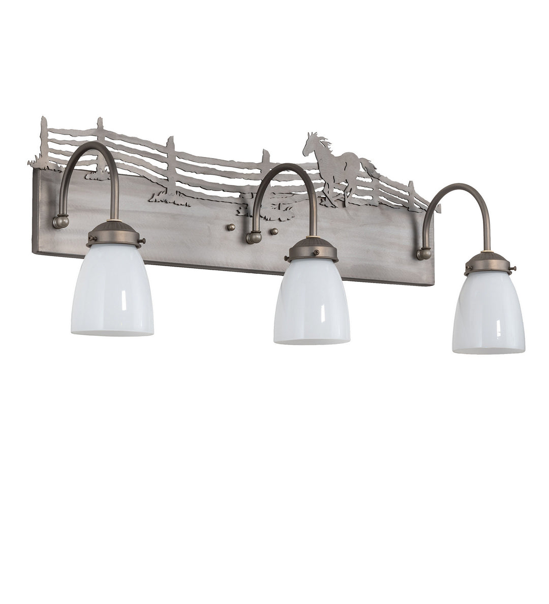 Meyda Tiffany Running Horses 247457 Bath Vanity Light 27 in. wide - Steel