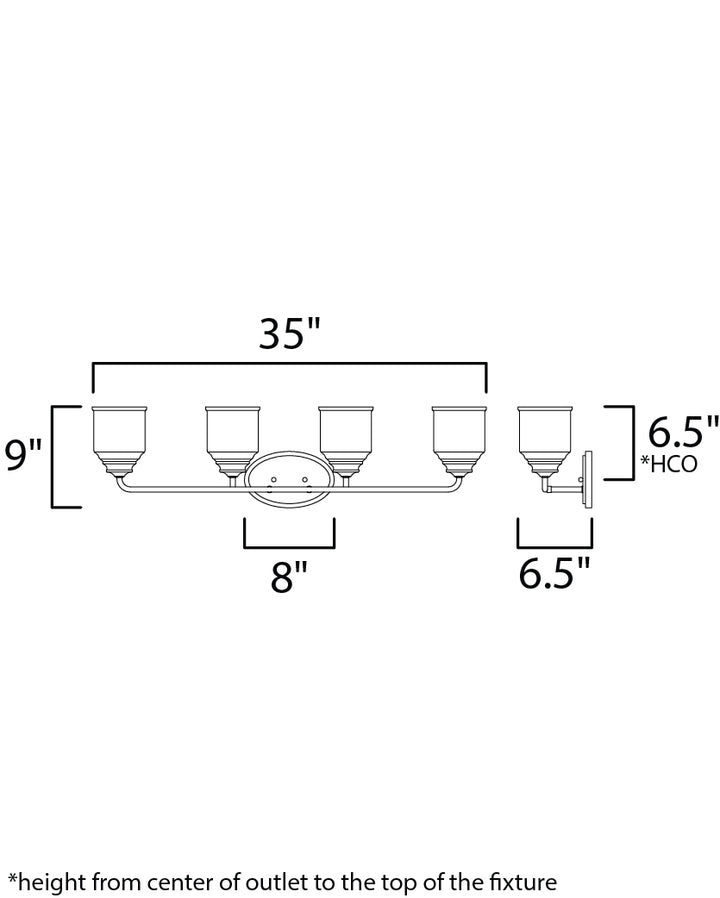 Maxim Acadia 12264CDBK Bath Vanity Light 35 in. wide - Black