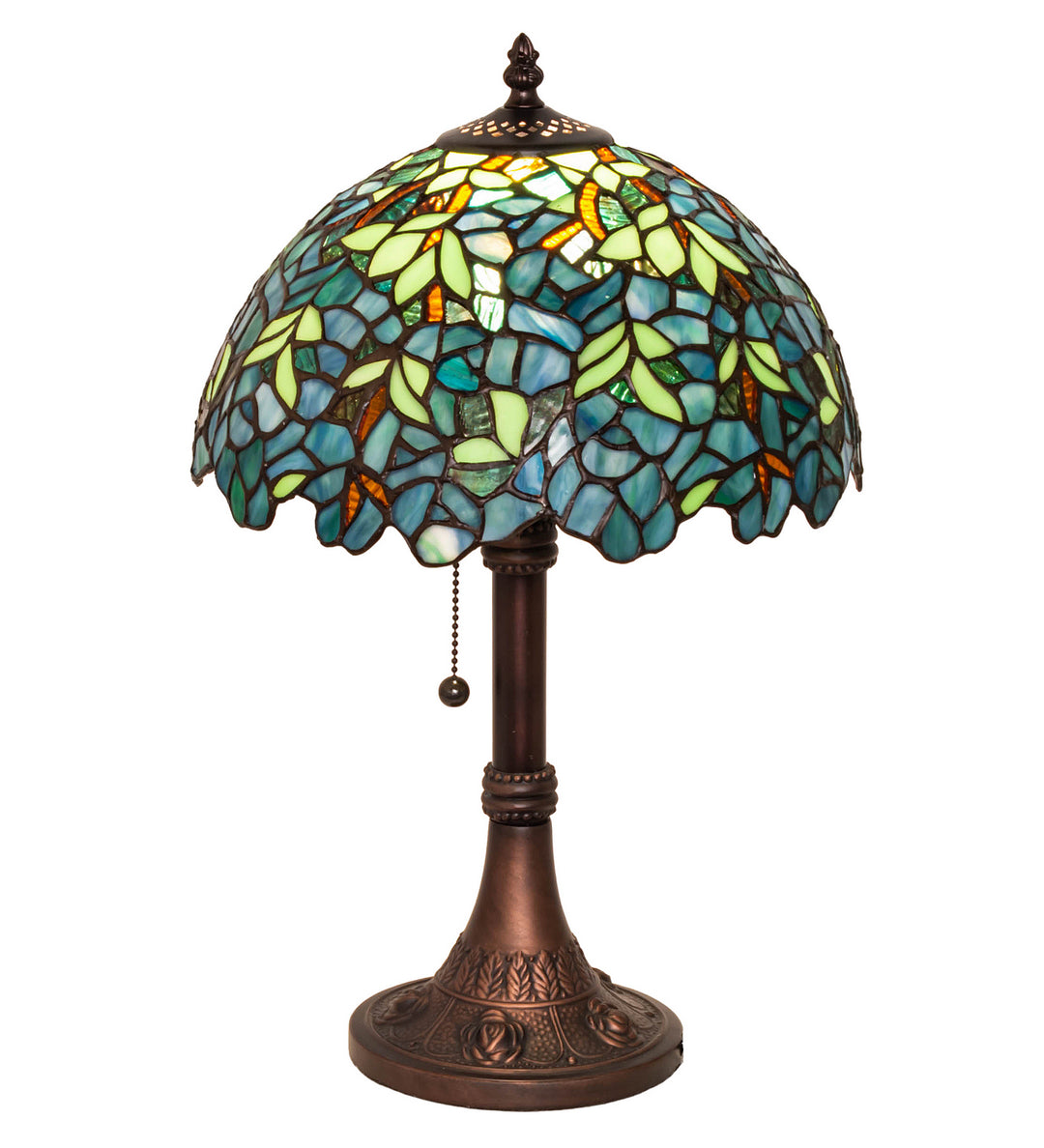 Meyda Tiffany Lighting 251088 Nightfall Wisteria 17"Table Lamp Lamp Bronze / Dark