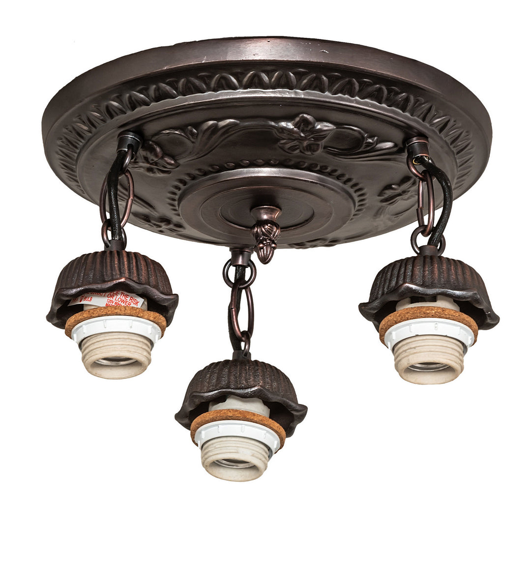 Meyda Tiffany Lighting 30542  Three Light Semi-Flushmount Hardware Utility Light Bronze / Dark