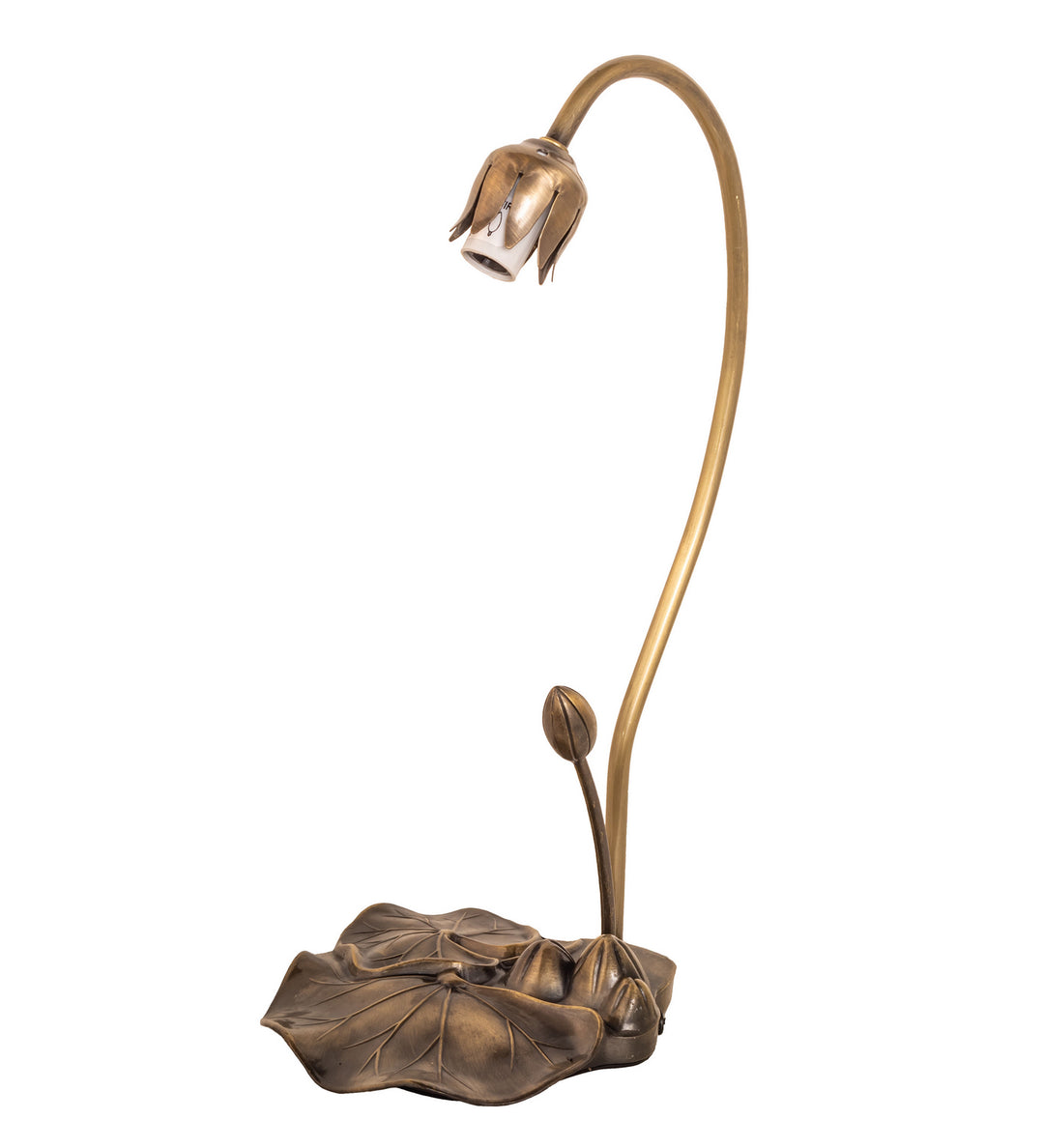 Meyda Tiffany Lighting 37832 Lily One Light Table Base Utility Light Copper/Antique/Verde