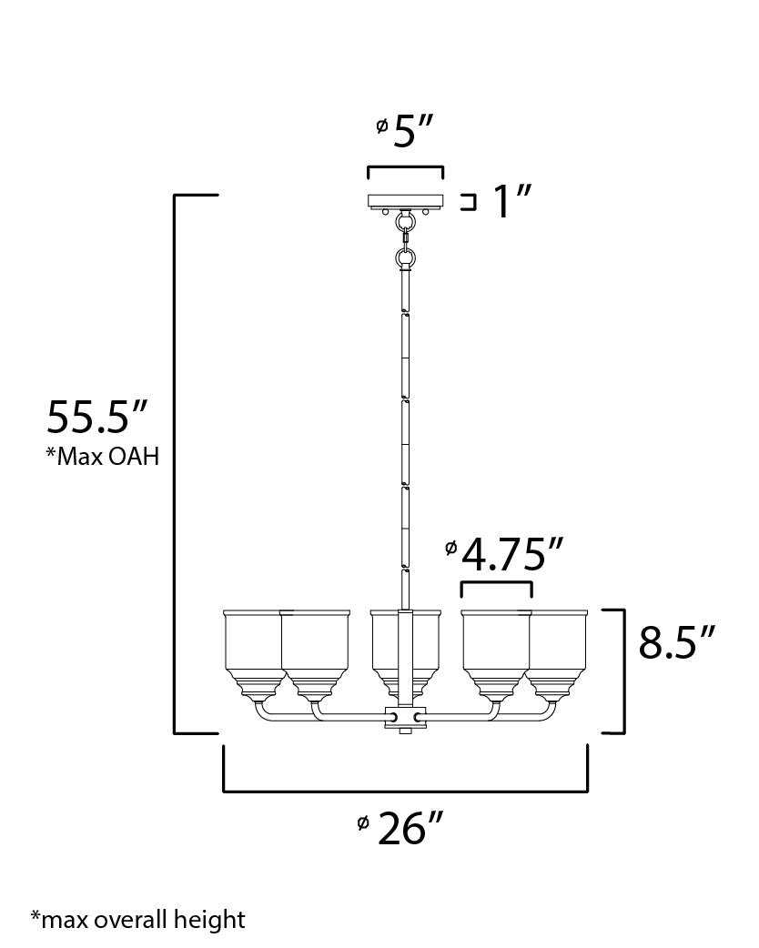 Maxim Acadia 12266CDSN Chandelier Light - Satin Nickel