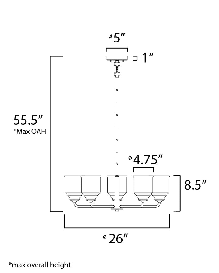 Maxim Acadia 12266CDSN Chandelier Light - Satin Nickel