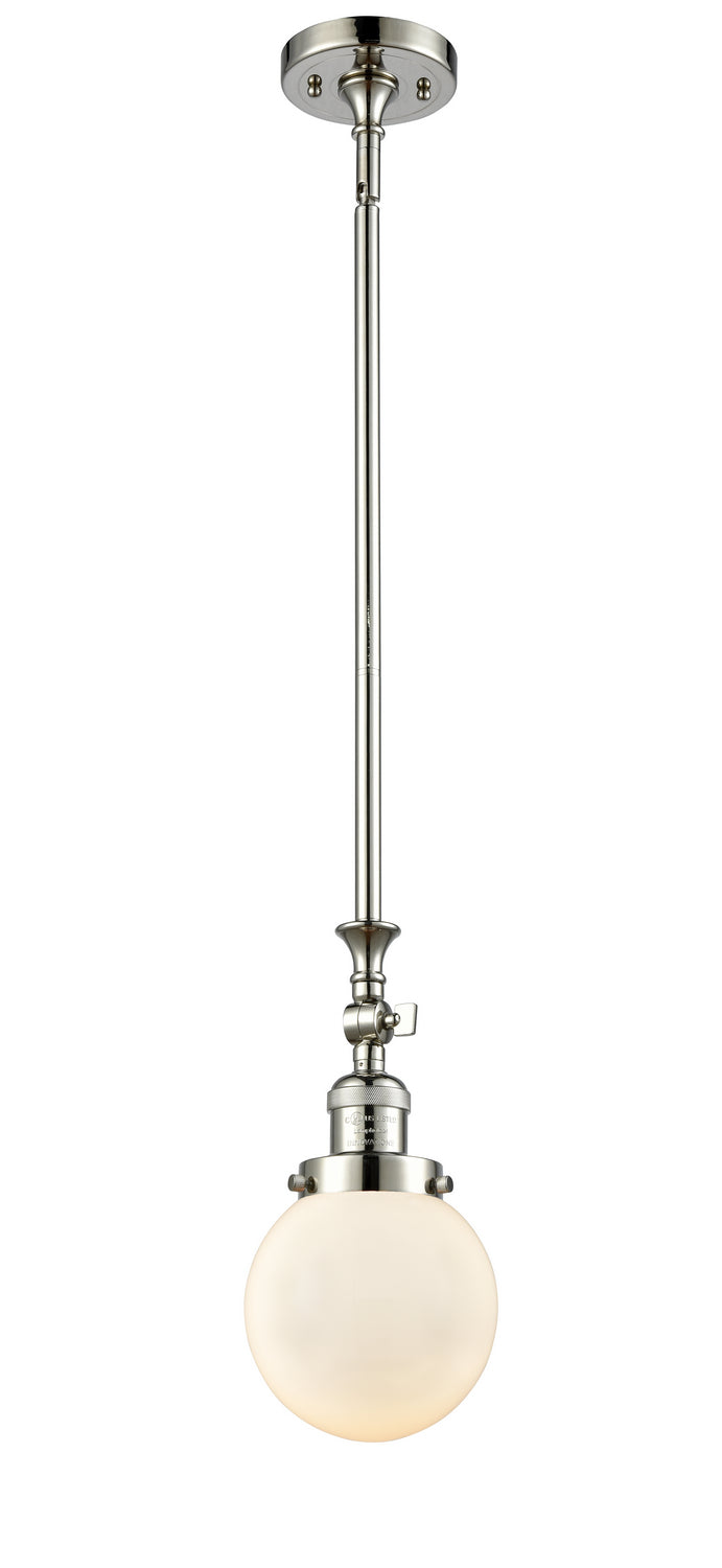 Innovations Franklin Restoration 206-PN-G201-6-LED Pendant Light - Polished Nickel