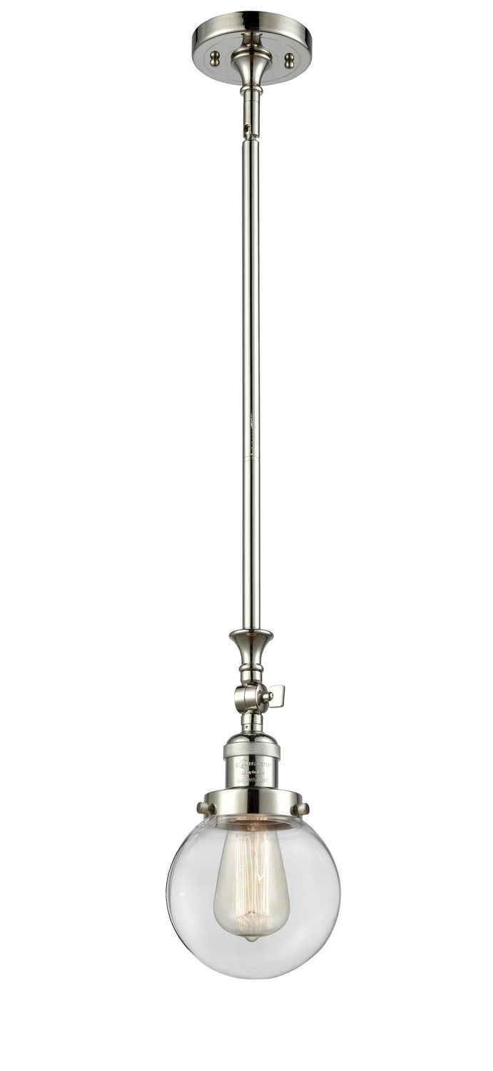 Innovations Franklin Restoration 206-PN-G202-6-LED Pendant Light - Polished Nickel
