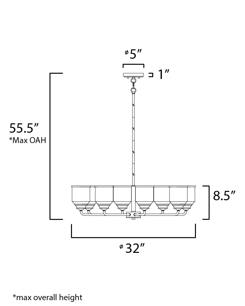 Maxim Acadia 12268CDSN Chandelier Light - Satin Nickel