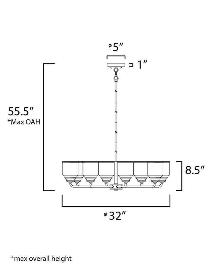 Maxim Acadia 12268CDSN Chandelier Light - Satin Nickel