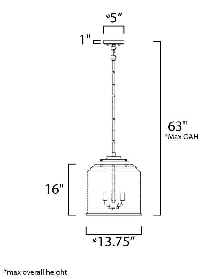 Maxim Acadia 12273CDHR Pendant Light - Heritage