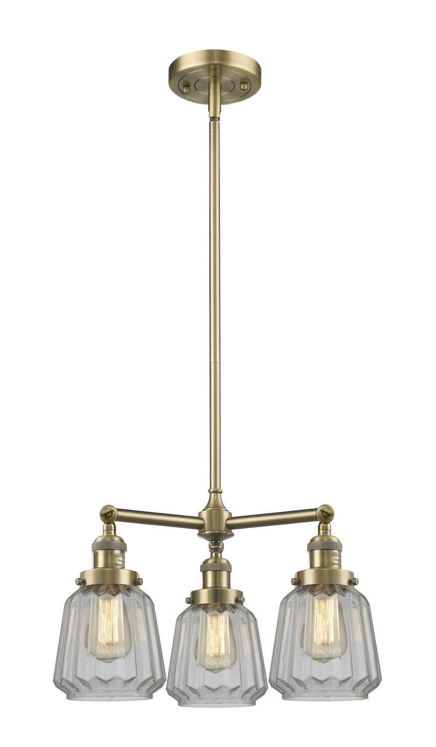 Innovations Franklin Restoration 207-AB-G142-LED Chandelier Light - Antique Brass