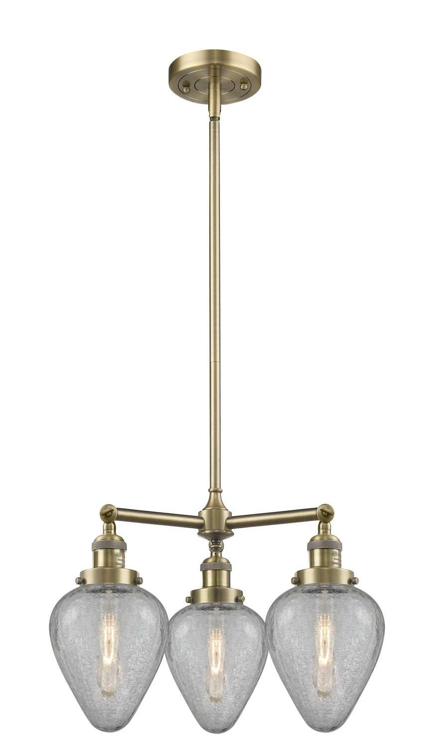Innovations Franklin Restoration 207-AB-G165 Chandelier Light - Antique Brass