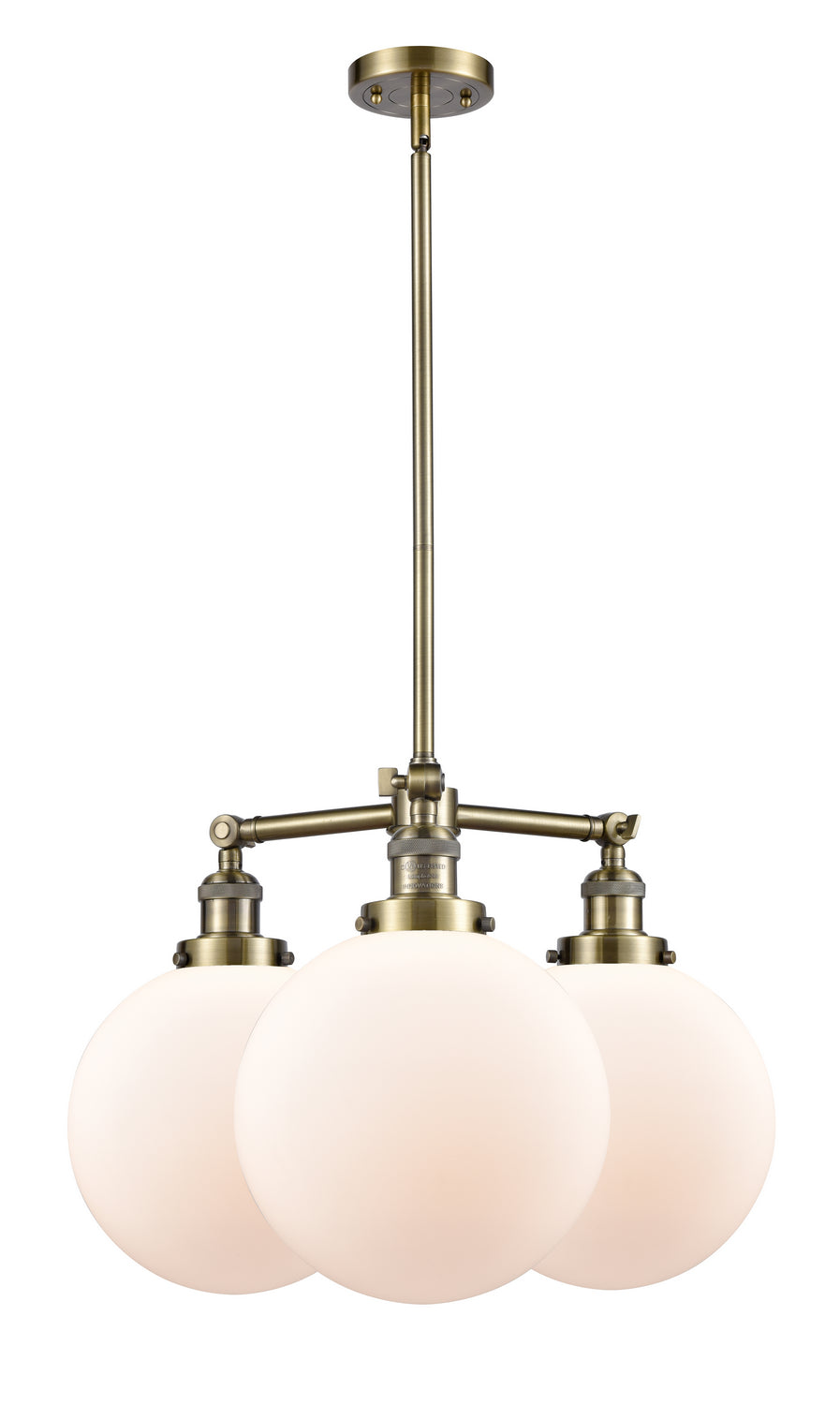 Innovations Franklin Restoration 207-AB-G201-10-LED Chandelier Light - Antique Brass