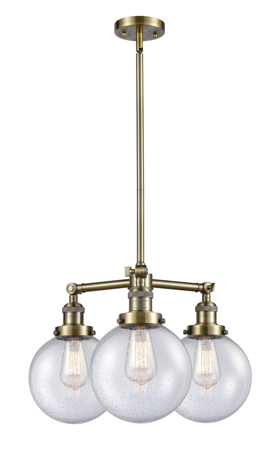 Innovations Franklin Restoration 207-AB-G204-8-LED Chandelier Light - Antique Brass